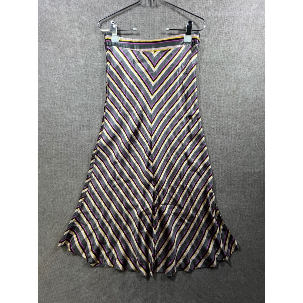 New NUMPH Numarina Skirt Midi Skandi Diagonal Stripe Viscose EU 38 US 6-8